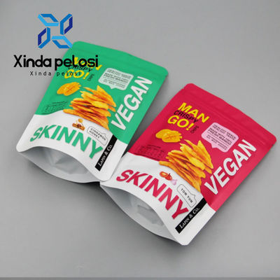 Comida de plástico Top de cremallera Stand Up bolsas de Mylar para las papas fritas embalaje personalizado