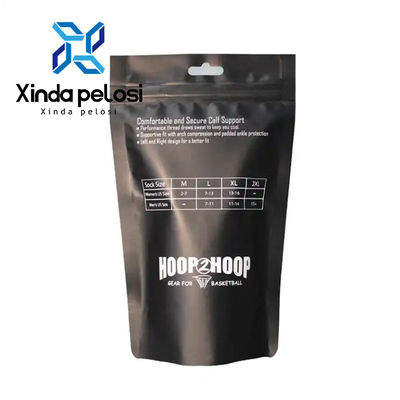 Bolsa de plástico con cremallera a prueba de agua Stand Up Matte Zip Bag con ventana Eco Friendly