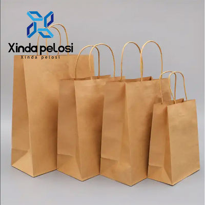 Bolsa de papel Kraft marrón con mango Bolsa de embalaje de alimentos Máquinas biodegradables