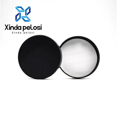 Polvo redondo de maquillaje negro mate PP plástico de tornillo tapa para tarro de PET con forro