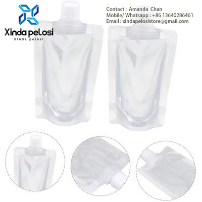Suction Nozzle Plastic Spout Pouch Bag For Travel Portable Foldable Lotion Shampoo  Packaging