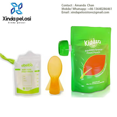 Food Grade Color Customized Plastic Stand Up Spout Pouch For Bread Chicken Candy PartyOpp