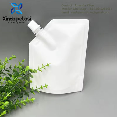 Flexible Food Grade Milk White Stand Up Spout Pouch Packaging Or For Liquid Powder Detergent