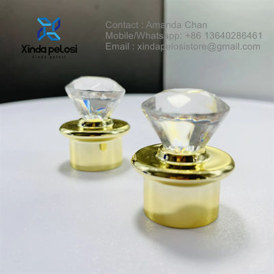 Capo de plata de diamante, tapa de oro para botellas cosméticas.