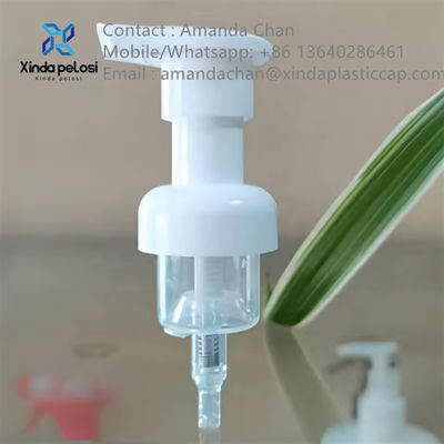 Cabeza de bomba de jabón de plástico de PP para limpieza facial Mousse Cosméticos Botella de burbujas